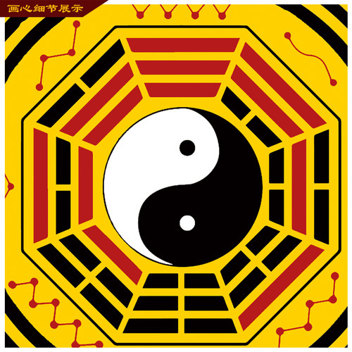 张天师八卦旺财平安符 客厅玄关卧室装饰挂画 中式镇宅丝绸卷轴画 - 图1