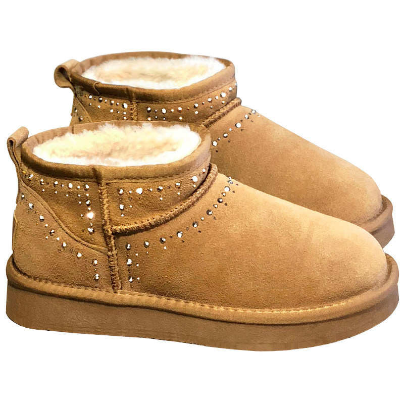 冬季新款雪地靴女短筒平底真皮加绒保暖防滑懒人鞋一脚蹬短靴棉鞋,淘宝优惠券,粉丝福利购,淘宝优惠卷