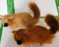 Simulation of weasel wolf model Yellow family real body swing piece emulated animal yellow weasel technique ornament yellow leather prop