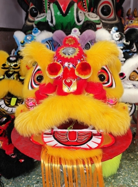 蓝色金黄色狮 南狮行龙狮 舞龙舞狮 南狮道具 醒狮器材 广东醒狮