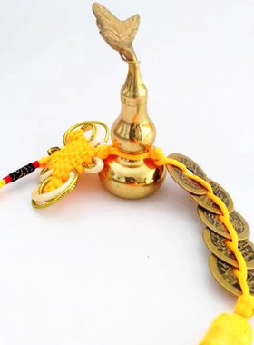 特价纯铜葫芦风水吉祥物挂件 五帝钱六帝钱葫芦挂饰