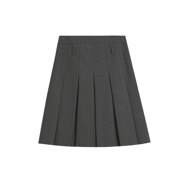 Premium pleated skirt striped suit mid skirt