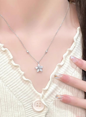 闪亮水晶织女星项链女款轻奢小众设计高级感锁骨链吊坠晚礼服配饰