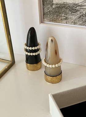 小香风珍珠戒指女小众设计轻奢高级感正圆小米珠素圈可叠戴食指戒