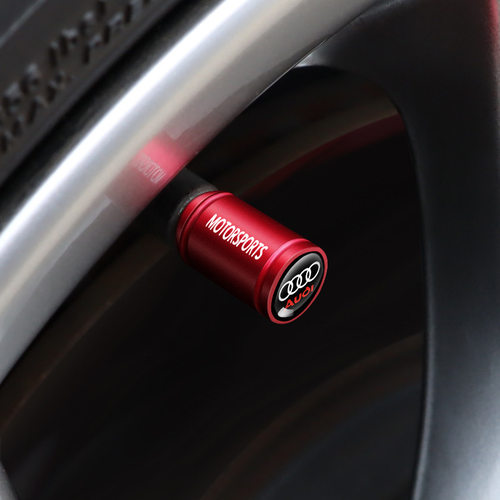 适用于奥迪A4L A6L汽车轮胎气门嘴帽Q3Q5Q7外饰改装气门芯盖金属 - 图0