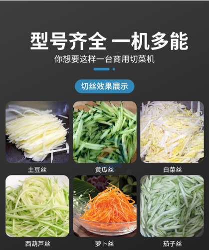 片不锈钢大型食堂双头进口08丁1一体机切数字商用丝多功能切菜机-图2