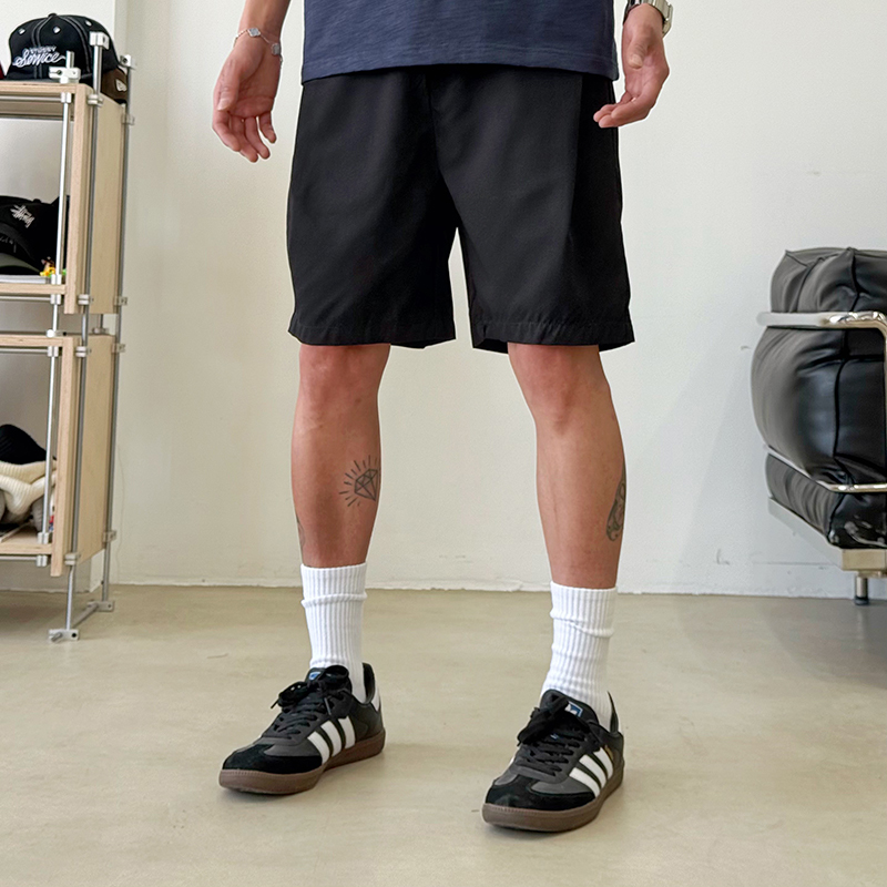 BurnBro「透气顺滑」美式纯色休闲西裤男百搭宽松百搭五分短裤子 - 图2