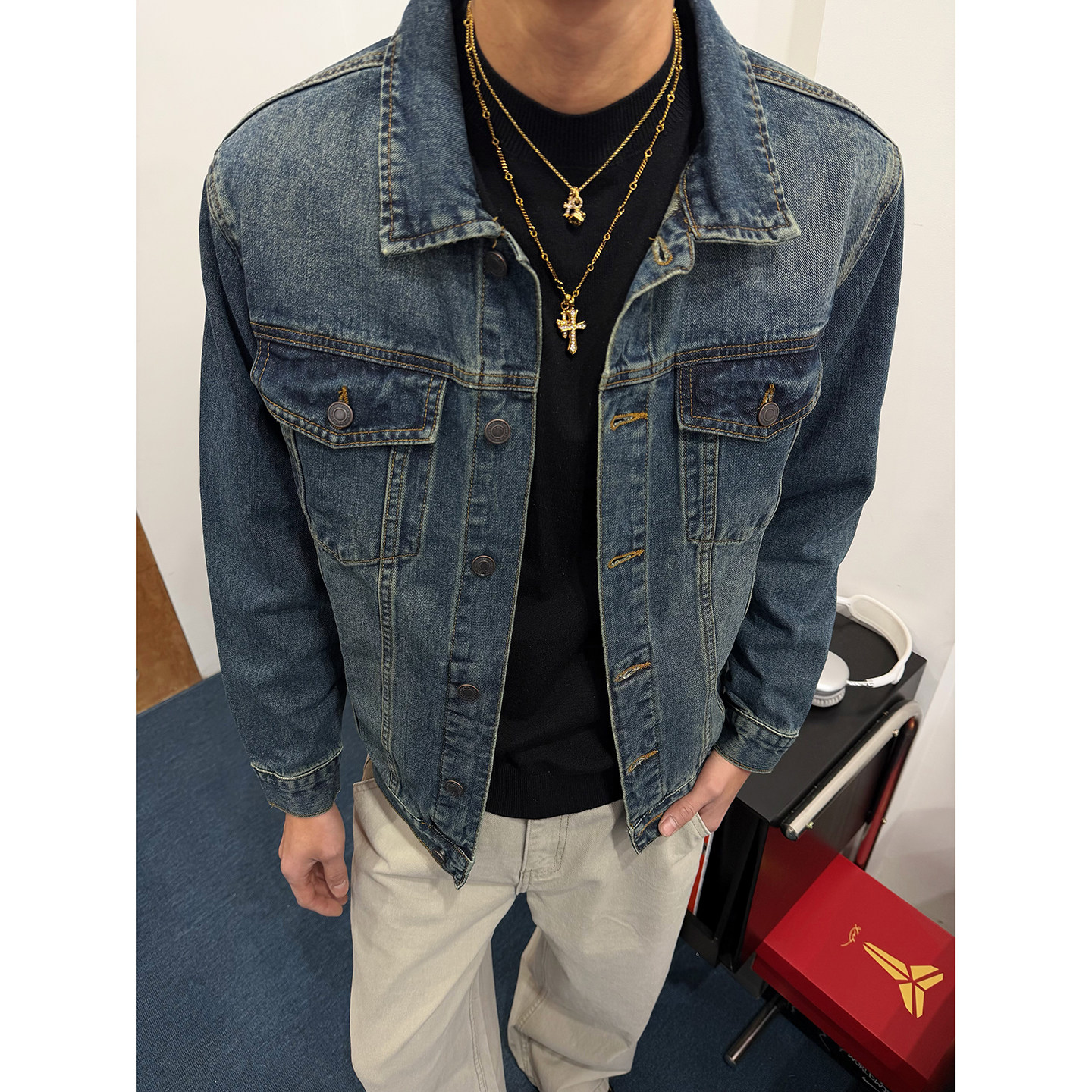 BurnBro美式复古街头牛仔外套男女基础款cleanfit翻领夹克外套潮,淘宝优惠券,粉丝福利购,淘宝优惠卷