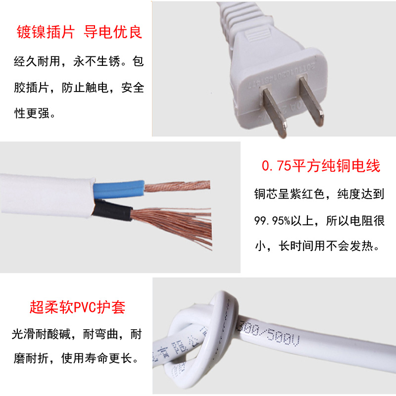 加长插座电源延长线家用超长二插插排带线3m5m10m20米2两脚插线板-图2