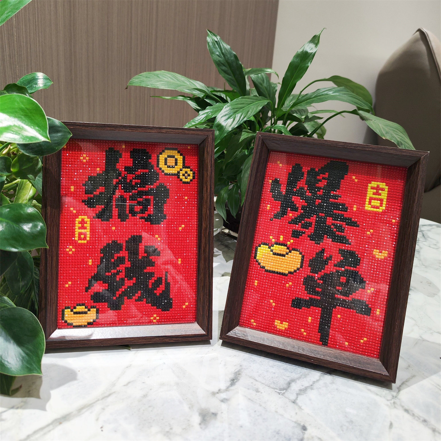 【送画框】爆单招财钻石画2025新款手工钻石绣高颜值办公室摆件,淘宝优惠券,粉丝福利购,淘宝优惠卷