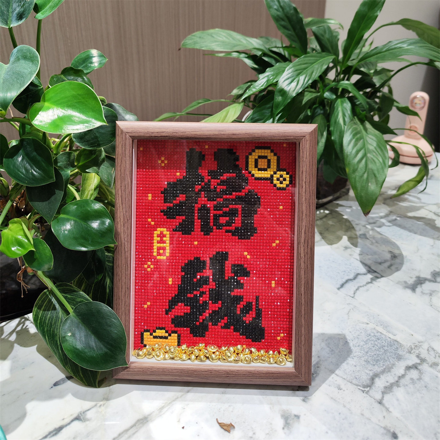【送画框】爆单招财钻石画2025新款手工钻石绣高颜值办公室摆件,淘宝优惠券,粉丝福利购,淘宝优惠卷