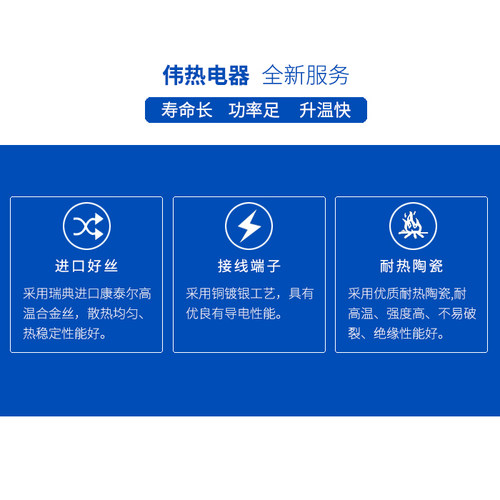 伟热 W103.676 3*400V 10.8KW 软管热风机陶瓷进口发热丝热风枪芯 - 图1
