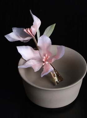 非遗缠丝绒花古风汉服发夹