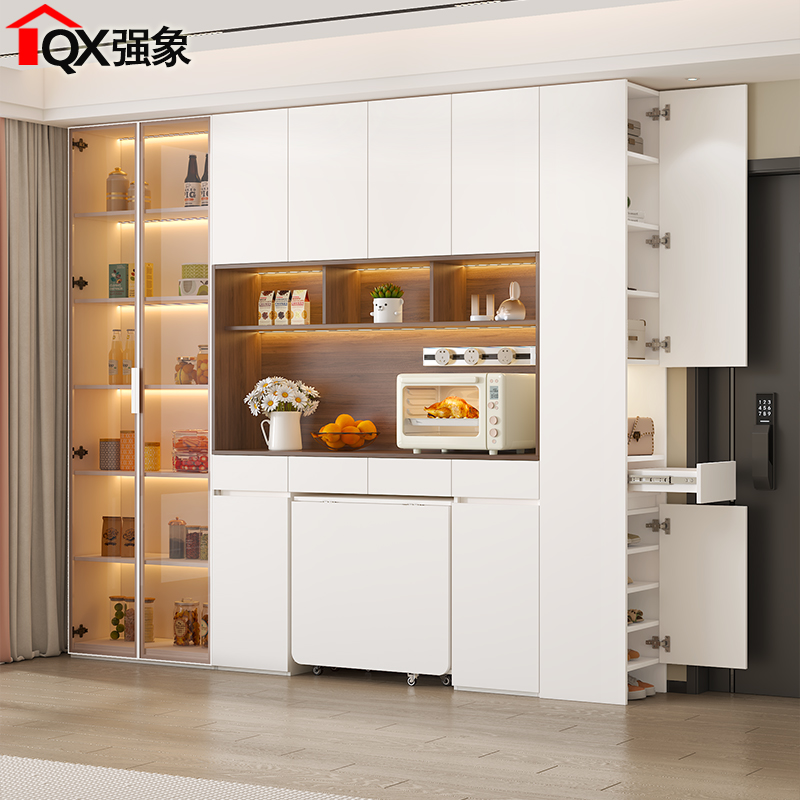 鞋柜餐边柜餐桌一体靠墙客厅多功能收纳高柜餐厅储物柜小户型G318 - 图2