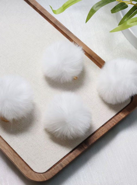 秋冬可爱妲己cos秋冬毛球兔毛发夹古风少女汉服可爱毛绒发饰头饰