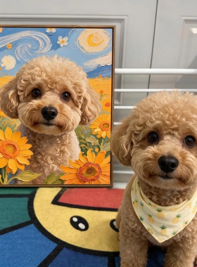 定制纯手绘宠物油画纪念画册