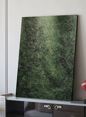 手绘油画客厅沙发背景画奶油风画