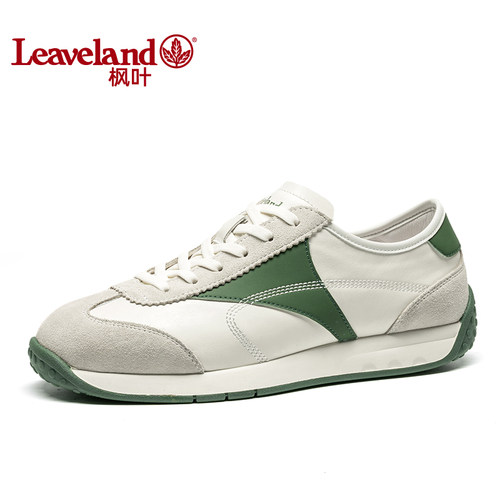 枫叶男鞋真皮阿甘鞋男新款运动鞋春季透气男士休闲鞋复古潮鞋软底 - 图0