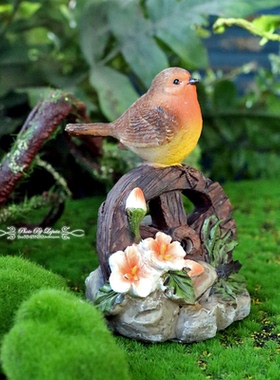 田园风森林系复古做旧仿真摆件