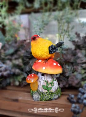 田园风森林仿真花朵蘑菇装饰摆件