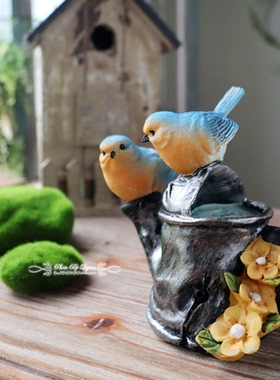 田园风森林系复古做旧仿真摆件