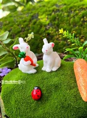 easter。原创手工田园乡村森林系草编复活节兔子婚礼节日装饰摆件