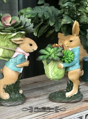 田园风美式乡村兔子居家结婚礼物