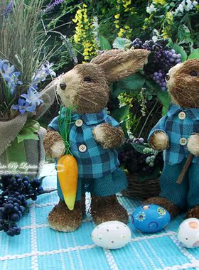 蓝色田园风森林系格子结婚礼物