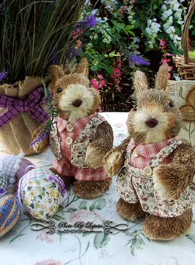 田园风森林系碎花兔子结婚礼物