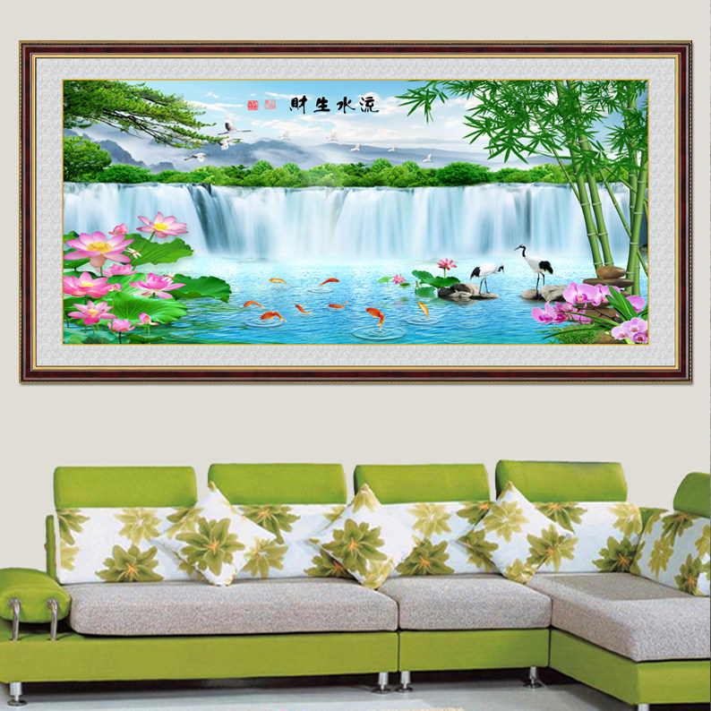 迎客松壁画自粘墙纸客厅挂画装饰画风景画年画沙发背景墙山水画,淘宝优惠券,粉丝福利购,淘宝优惠卷