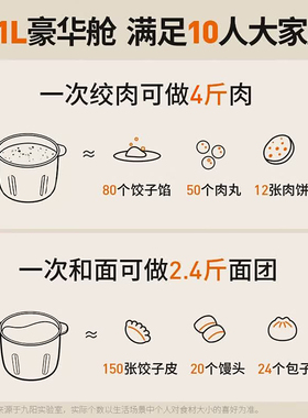 九阳和面绞肉机家用免看管多功能小型智能大容量搅拌碎肉料理机D