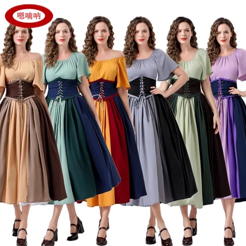 Ретро костюм для принцессы, длинная юбка, платье, xэллоуин, косплей