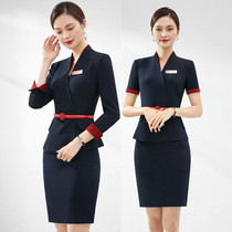 Professional Suit Suit Women Naira Flight Attendant Uniform Temperament Customer Service Hotel Front Desk Medical Beauty Salon Work Jacket Skirt