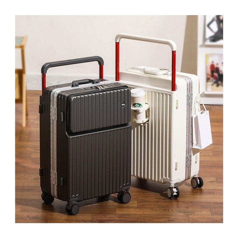 宽拉杆行李箱铝框前置开口大容量多功能20旅行箱拉杆箱学生密码箱,淘宝优惠券,粉丝福利购,淘宝优惠卷