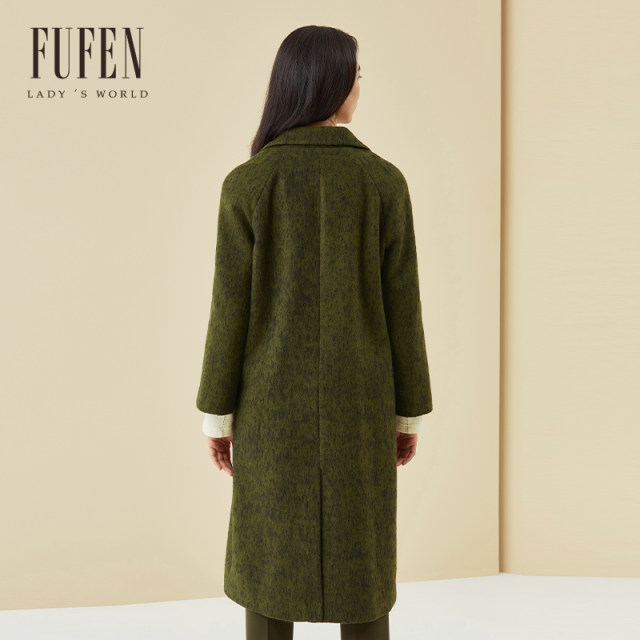 FUFEN solid color loose slimming woolen jacket
