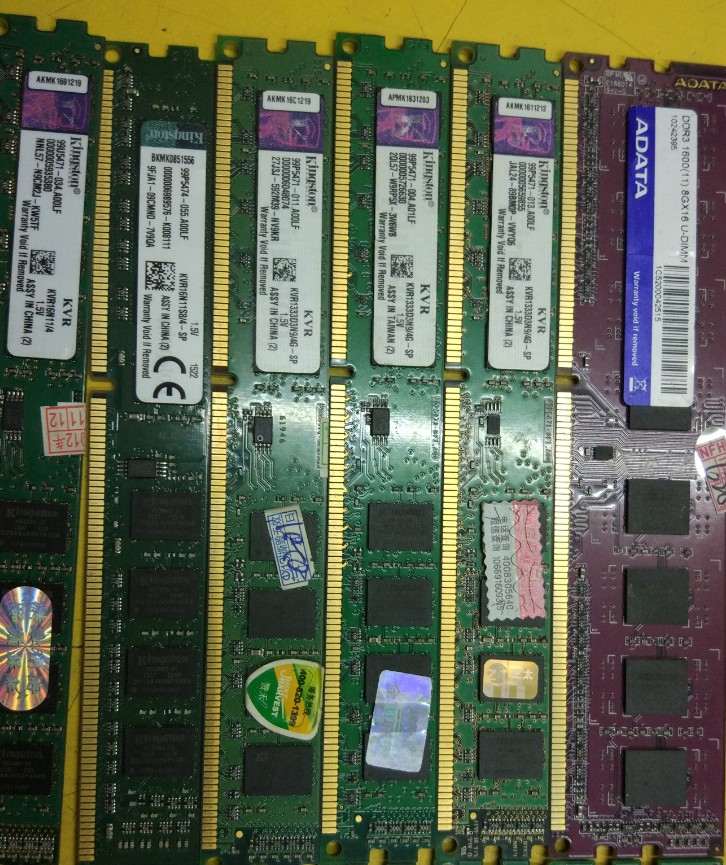 金士顿DDR3-2G 1333  金士顿DDR3-4G 1600  威刚DDR3-8G 1600内存