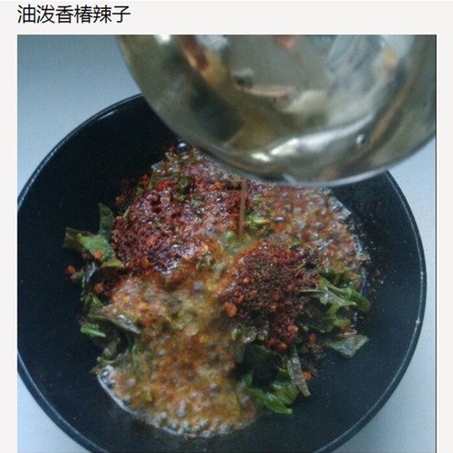 陕西蒲城特产老陕油泼香椿辣子新鲜头茬嫩芽菜牛肉夹馍八宝辣椒酱 - 图1