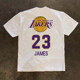 美式湖人队篮球詹姆斯23号短袖T恤运动训练服重磅纯棉长袖打底衫
