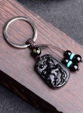 情侣黑曜石十二生肖本命佛吊坠