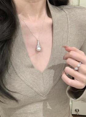 爱尔雪塔珍珠项链清冷贵气高级感轻奢项链小众小红书同款冬季
