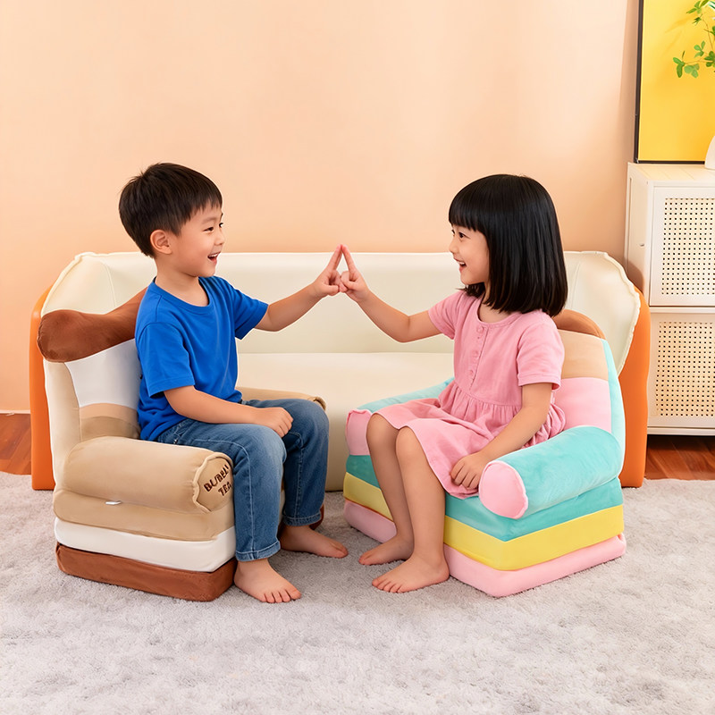 卡通三层折叠儿童沙发 幼儿园宝宝座椅凳 多功能午休懒人沙发椅子,淘宝优惠券,粉丝福利购,淘宝优惠卷