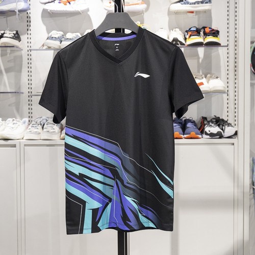 李宁羽毛球服2025新款男子速干透气短袖短裤训练比赛套装AATV013 - 图0