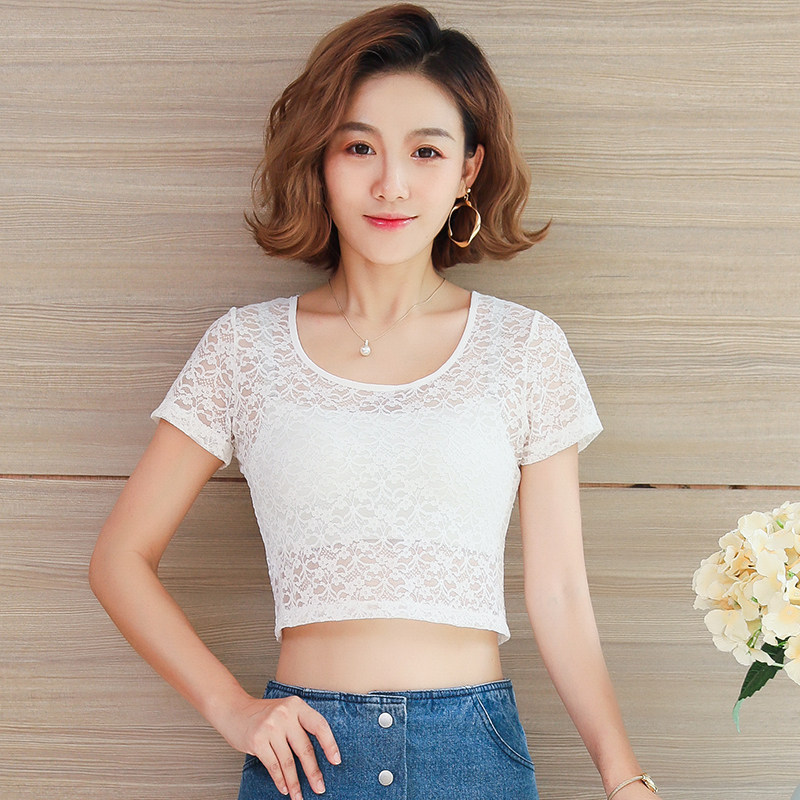 香榭儿蕾丝半身内搭薄款夏打底衫 香榭儿蕾丝衫/雪纺衫