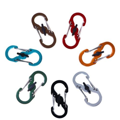 不锈钢8字防盗扣欧洲旅游背包拉锁带锁八字安全扣S形登山扣钥匙扣 - 图3