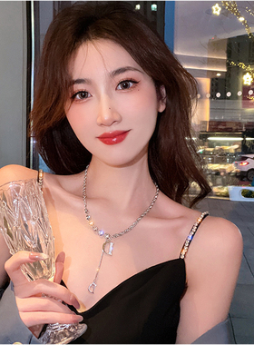 女不掉色不过敏项链锁骨链毛衣链