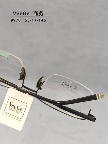 VeeGe纯钛商务眼镜V格精品镜架近视镜架防蓝光男款时尚半框V9978 - 图2