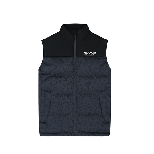 361度男装立领羽绒马甲2024冬拼色背心男式保暖运动马夹羽绒外套 - 图0