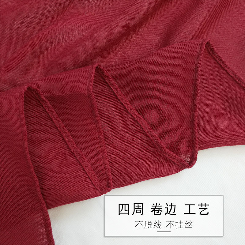 短款棉麻围巾女秋冬薄款简约装饰纱巾文艺纯色护颈围脖丝巾酒红色,淘宝优惠券,粉丝福利购,淘宝优惠卷