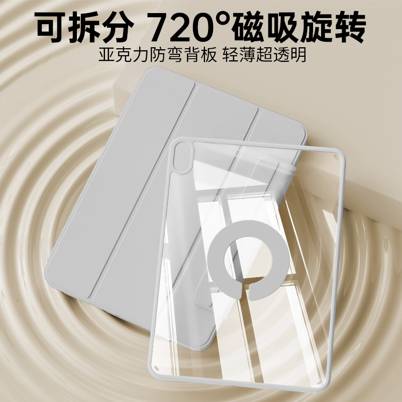 2024新款iPad保护套9九磁吸10代air5壳苹果pro11英寸平板720°旋转支架air4五防弯mini6轻薄12.9防摔87带笔槽 - 图1