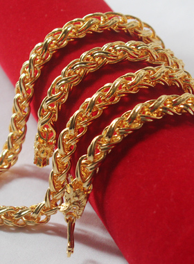 霸气风硬币灯笼链假黄金